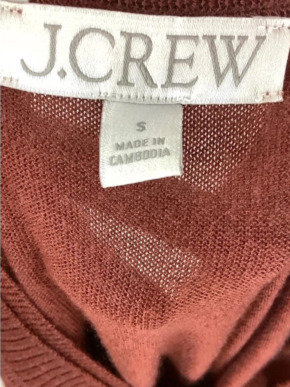 J Crew Sz S 100% Merino Wool Oversized Crewneck Pullover Sweater Cayenne Red